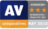 Награда ADVANCED+ от AV-Comparatives в ретроспективном/проактивном тестировании Награда ADVANCED+ от AV-Comparatives в ретроспективном/проактивном тестировании